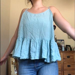Blue peplum top